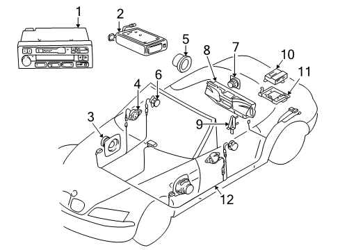 2000 BMW Z3 Sound System Subwoofer Box Diagram for 65136902837