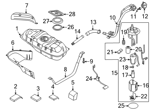 2020 Kia Soul Fuel Supply Band Assembly-Fuel Tank Diagram for 31210K0000