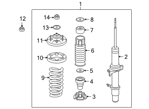 2009 Acura RL Struts & Components - Front Shock Absorber Assembly, Left Front Diagram for 51602-SJA-A53
