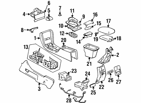 1996 Cadillac Seville Center Console Holder Asm, Front Floor Console Cup * Shale *Shale Diagram for 25661671