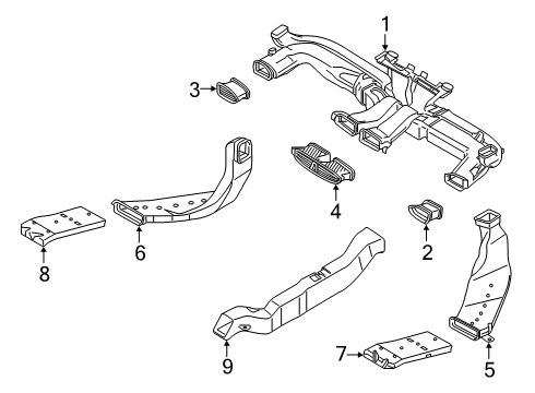 2021 Hyundai Santa Fe Ducts Connector Assembly-Heater To Air V Diagram for 97470-S2AA0