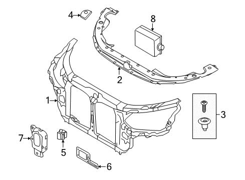 2013 Hyundai Equus Radiator Support Ambient Temperature Sensor Diagram for 97280-3N001