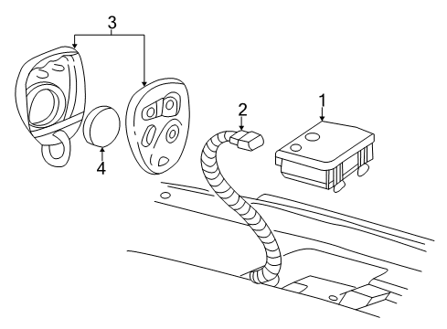 2004 Chevrolet Monte Carlo Electrical Components Receiver Asm-Remote Control Door Lock Diagram for 15042969