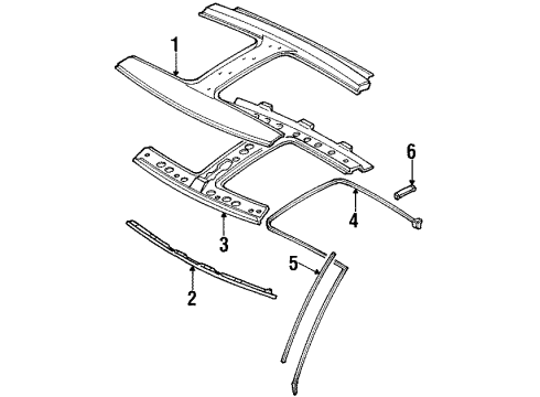 1990 Nissan 300ZX Roof & Components, Exterior Trim Weatherstrip-Body Side, RH Diagram for 76860-51P10