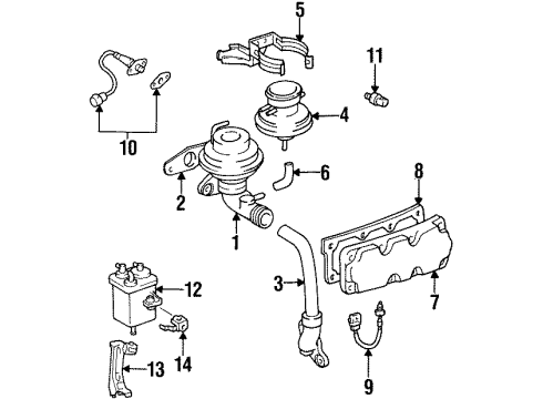 1993 Toyota Supra EGR System Pipe Sub-Assembly, EGR Diagram for 25601-46011