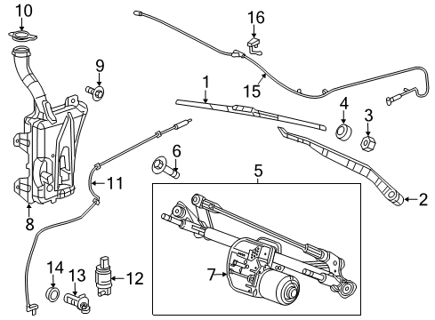 2016 Chrysler 200 Wiper & Washer Components Arm WIPER-Front WIPER Diagram for 68241706AB