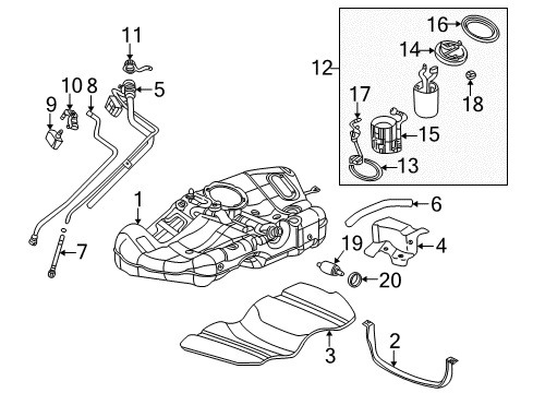 2000 Saturn LS2 Fuel Supply Pipe Asm, Fuel Tank Filler Diagram for 10382365