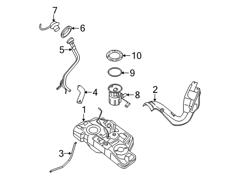 2012 Nissan Sentra Fuel Supply Band Assy-Fuel Tank, Mounting Diagram for 17407-ET000
