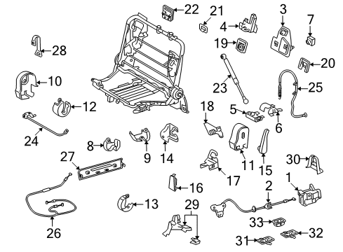 2010 Toyota Land Cruiser Rear Seat Components Release Lever Cap Diagram for 72345-60030-E0