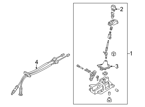 2015 Kia Rio Center Console Lever Complete-Gear Diagram for 437001W200HU