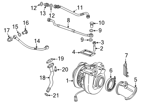 2018 Ram 3500 Turbocharger Elbow-Exhaust Outlet Diagram for 68341617AA