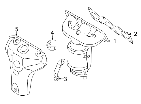 2012 Kia Sorento Exhaust Manifold Exhaust Manifold Catalytic Assembly Diagram for 285102G415