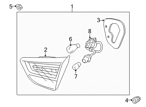 2011 Hyundai Tucson Tail Lamps Rear Combination Inside Lamp Holder Diagram for 92490-2S000