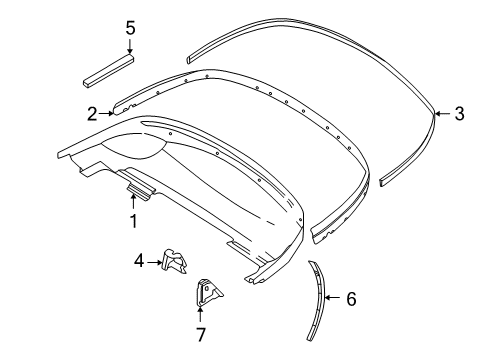 1999 BMW Z3 Interior Trim - Convertible Top Covering Column-Center Right Diagram for 51478398020