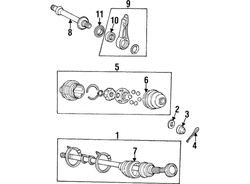 1998 Hyundai Sonata Drive Axles - Front Joint & Shaft Kit-Front Axle W Diagram for 49607-34B10