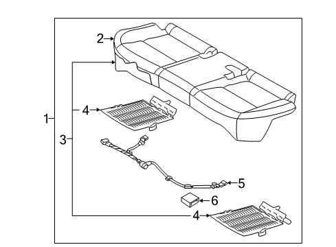 2016 Hyundai Tucson Heated Seats Cushion Assembly-Rear Seat Diagram for 89100-D3070-TTY