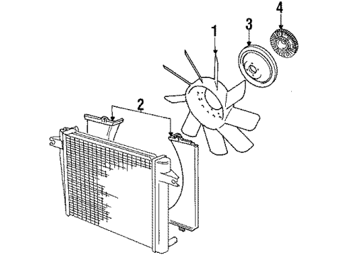 1984 BMW 633CSi Cooling Fan Blower Unit Diagram for 64541381339