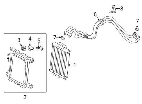 2015 BMW 435i xDrive Gran Coupe Oil Cooler Engine Front Oil Cooler Diagram for 17217618360