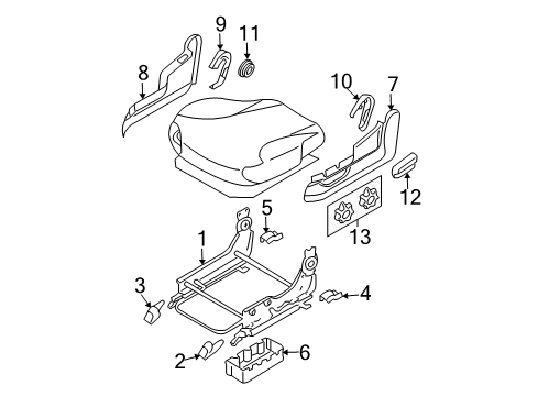 2005 Hyundai Tucson Tracks & Components Track Assembly-Front Seat Driver Diagram for 88500-2E020