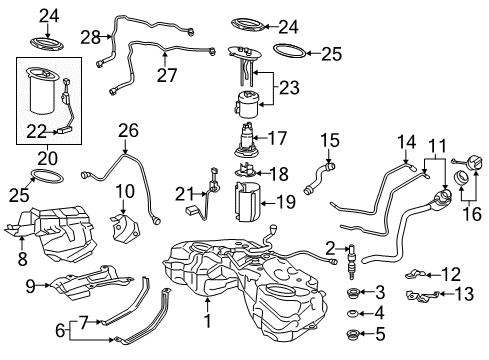2014 Lexus IS350 Senders Pipe Sub-Assembly, Fuel Diagram for 77201-53100