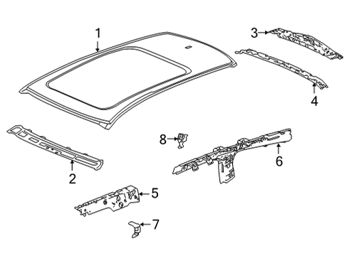 2022 Acura MDX Roof & Components SEPARATOR Diagram for 63333-TYA-A01
