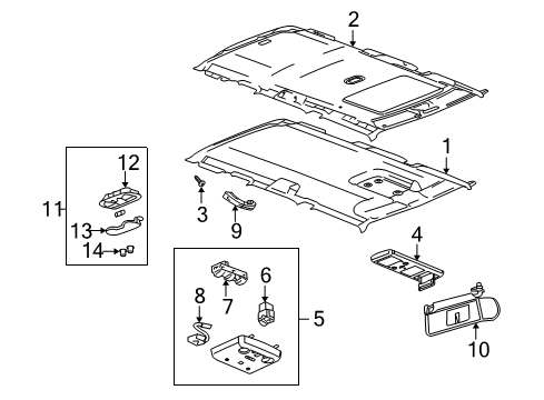 2003 Hummer H2 Sunroof Motor Diagram for 88944363