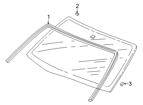 1999 Honda Odyssey Reveal Moldings Seal, FR. Windshield Molding (Upper) Diagram for 73128-S0X-A00