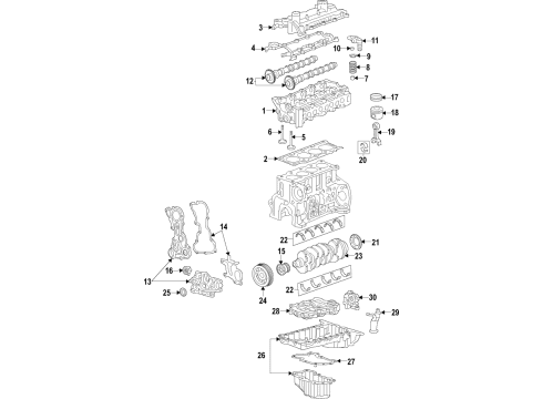 2018 Chevrolet Colorado Engine Parts, Mounts, Cylinder Head & Valves, Camshaft & Timing, Variable Valve Timing, Oil Pan, Oil Pump, Balance Shafts, Crankshaft & Bearings, Pistons, Rings & Bearings Mount Diagram for 84142207