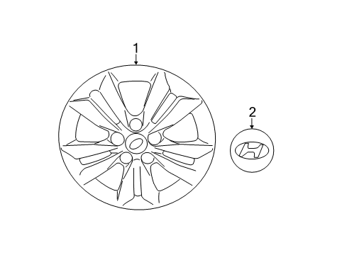 2011 Hyundai Sonata Wheels, Covers & Trim Wheel Hub Cap Assembly Diagram for 52960-3Q010