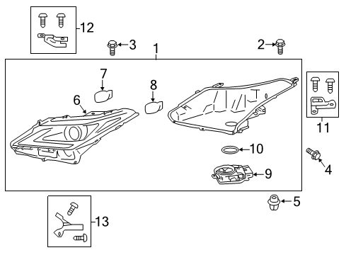 2019 Lexus RX350 Headlamps Headlamp Assembly, Right Diagram for 81110-0E290