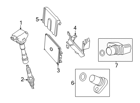 2012 Honda Insight Powertrain Control Bracket, Engine Control Module Diagram for 37821-RBJ-000