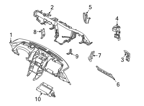 2007 Nissan 350Z Cluster & Switches, Instrument Panel Protector Assembly-Knee, LH Lower Diagram for 67503-CF40A