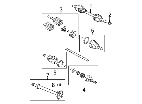 2015 GMC Acadia Axle Shaft & Joints - Front Cv Intermediate Shaft Diagram for 20899365