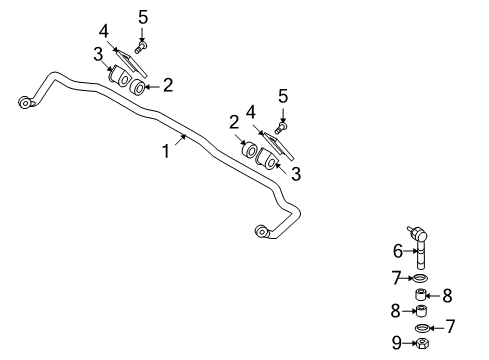 2005 Kia Amanti Stabilizer Bar & Components - Front Clamp-Stab Bar Diagram for 548483F100