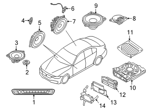 2022 BMW 430i Sound System Tweeter Diagram for 65139475237