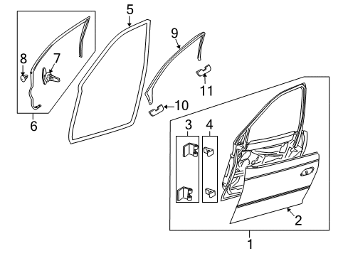 2005 Pontiac GTO Door & Components Outer Panel Diagram for 92163716