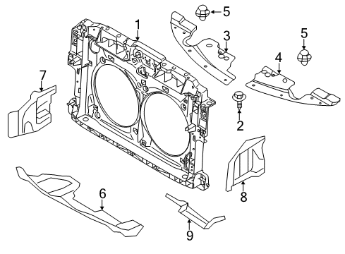 2014 Nissan Murano Radiator Support Guide-Air Diagram for 62653-1AA0A