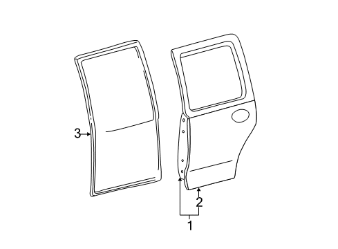 2003 Ford Escape Rear Door Lock Diagram for YL8Z-7826412-AA