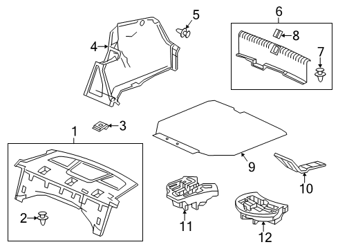 2015 Acura ILX Interior Trim - Rear Body Lining Assembly (Premium Black) Diagram for 84651-TX6-A02ZA