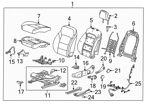 2020 GMC Acadia Driver Seat Components Seat Cover Diagram for 84756036