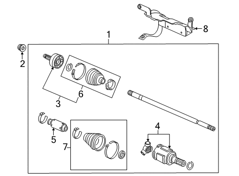 2014 Honda CR-Z Drive Axles - Front Cover, Heat Diagram for 44517-TM8-A00