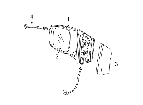 2014 Dodge Grand Caravan Outside Mirrors Mirror-Outside Rearview Diagram for 68171661AI