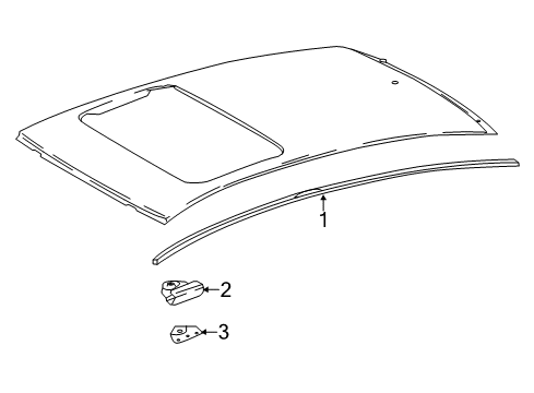 2019 Lexus LS500h Exterior Trim - Roof Reinforcement, Roof Diagram for 63123-50010