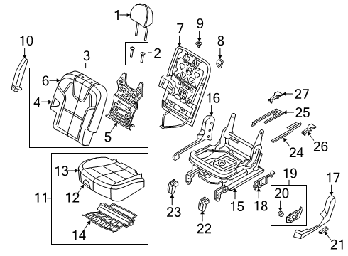 2020 Kia Telluride Power Seats Switch Assembly-Power FR Seat RH Diagram for 88080-S2020
