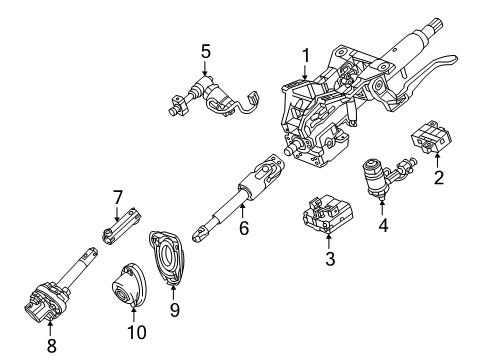 2017 Cadillac ATS Steering Column Assembly Intermed Shaft Diagram for 23343857