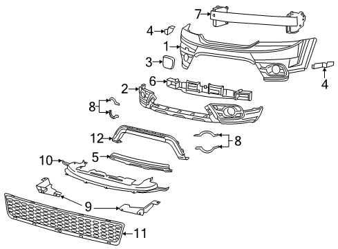 2016 Dodge Journey Front Bumper Bezel-Fog Lamp Diagram for 68223778AA