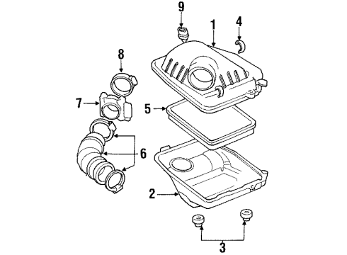 2002 Oldsmobile Intrigue Powertrain Control Air Inlet Duct Diagram for 25323519