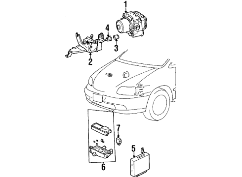 1998 Honda Odyssey Anti-Lock Brakes Box Assembly, Abs Fuse Diagram for 38230-SX0-003