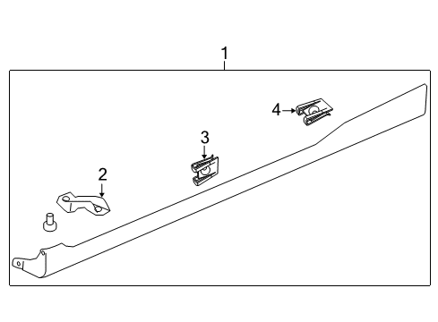 2004 Honda Civic Exterior Moldings Clip, Side Sill Garnish (Upper) Diagram for 91513-S5S-E01