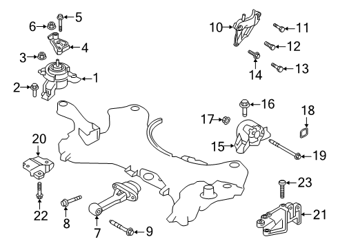 2019 Hyundai Santa Fe Engine & Trans Mounting Bracket-Roll Rod Support Diagram for 45218-3F810